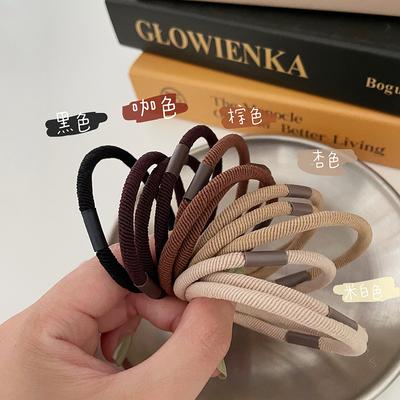 Simple Temperament Solid Color Basic Hair Band Fashionable Versatile High Elastic Hair Rope Ball Head Durable Headrope