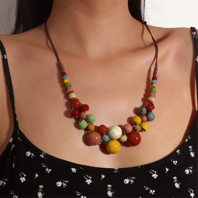 Handmade Neck Jewelry Elegant Beads Necklace Everyday Wear Necklace Neck Chain Youthful Women Accessories Beads Texture