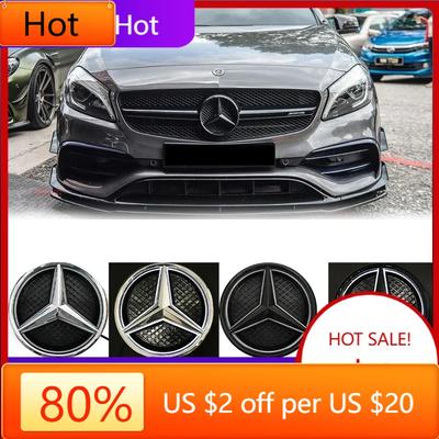 2025 Gorący Do Mercedes Benz Do Mercedes Benz Srebrny I Czarny Herb Przednia Kratka Podświetlane Logo Gwiazda Odznaka W176 W246 W205 W21