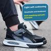 Non-slip Work Safety Shoes For Men Steel Toe Cap Protective Shoes Puncture-Proof Work Shoes Sneakers Rotating Button Men Shoes