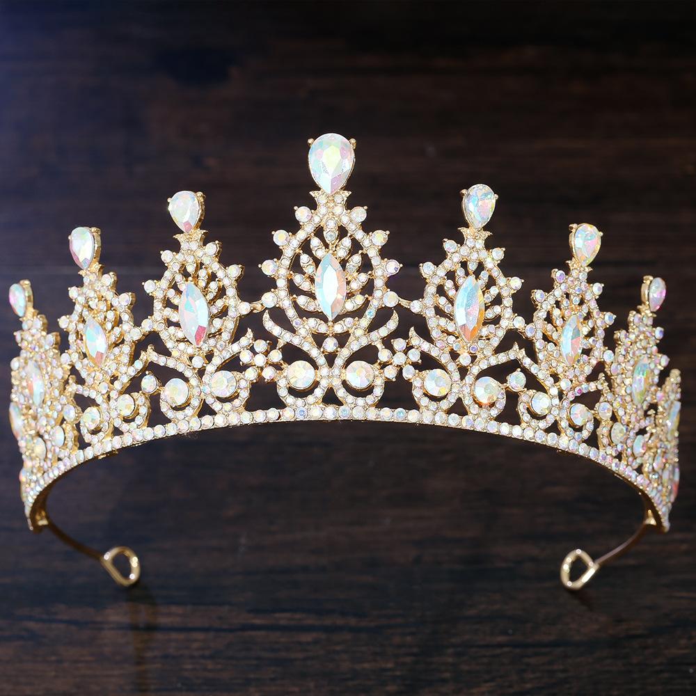 DIEZI Elegante AB Kristall Tiara Krone für Damen Mädchen Hochzeit Geburtstagsparty Barocker Luxus Strass Krone Haar Schmuck