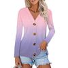 Women's Fashion Casual Print Button-down Shirt Long Sleeve Tops