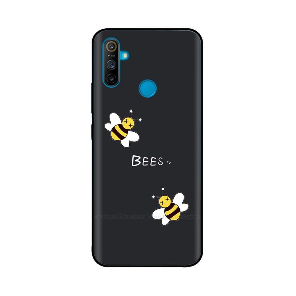 Etui do Realme C3 Miękkie Czarne Silikonowe TPU Wzór Tylna Klapka Do OPPO Realme C3 RMX2020 C 3 RealmeC3 Malowane Etui na Telefon Fundas