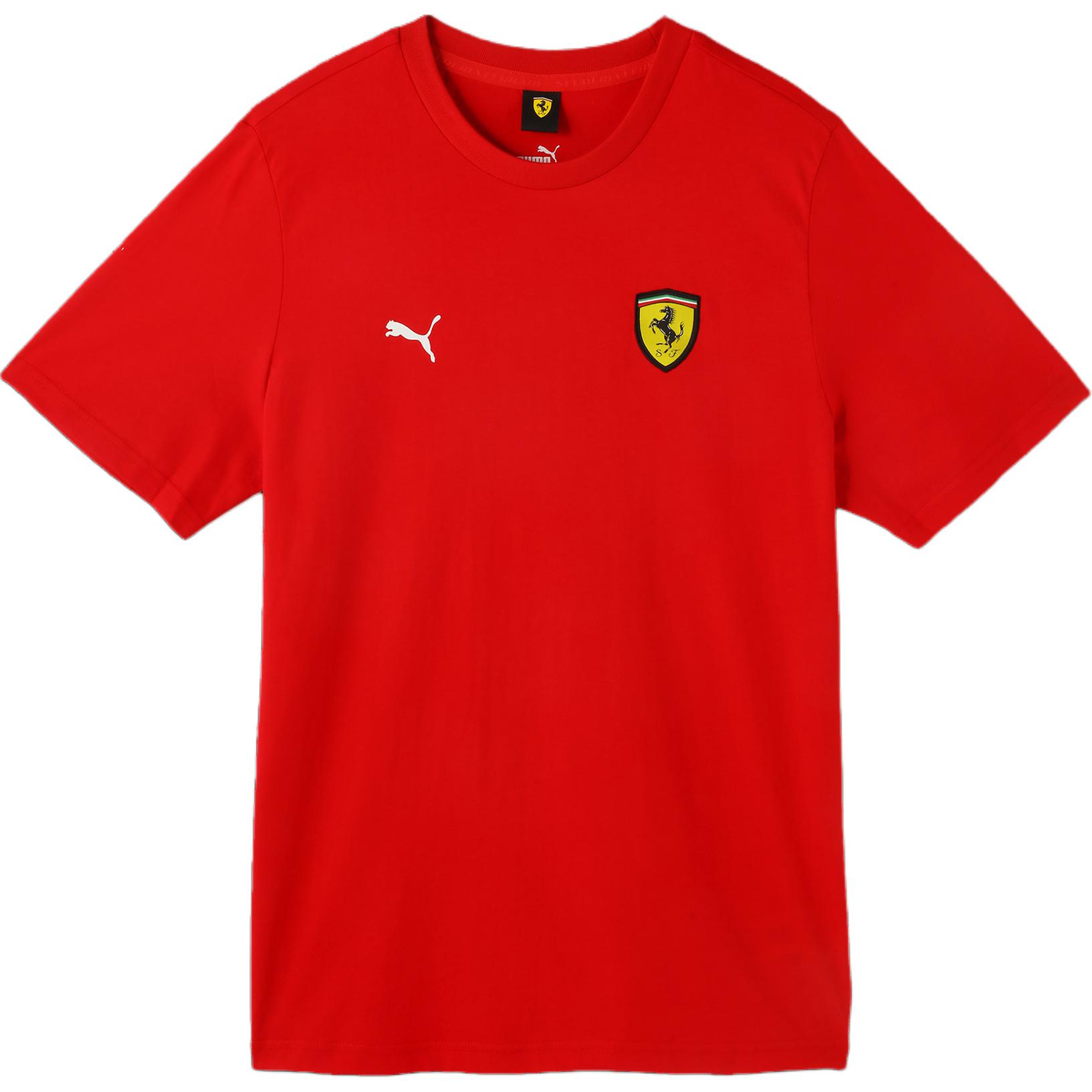 

Puma Ferrari Racing Series Panther Logo Printed Shield Emblem Crew Neck Short Sleeve T-Shirt Men Tops Racing-Red 627056-02 L