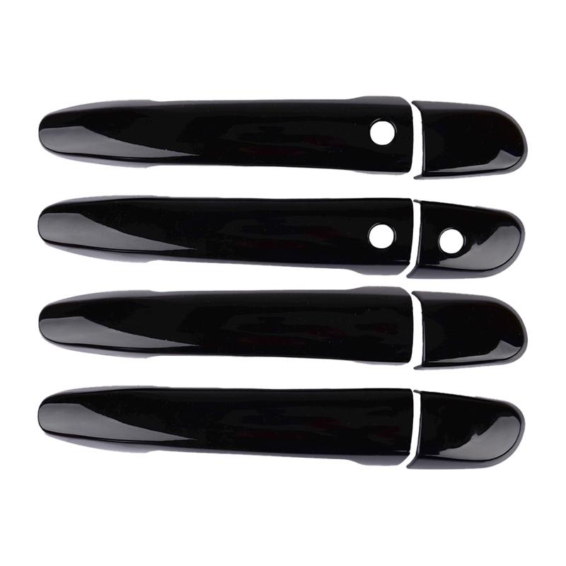 Side Door Handle Cover Trim with Smart Key Hole Fit for Mazda CX-5 SUV 2013-2017 2018      Glossy Black ABS