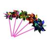 New 6Pcs Kids Windmill Pinwheel Toy Colorful Plastic Wind Spinner Lightweight Garden Lawn Party Festival Decoration Accessory