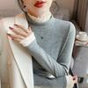 Lace semi-turtleneck bottoming shirt women's spring German velvet inner long-sleeved shirt thickened imitation cashmere versatile top