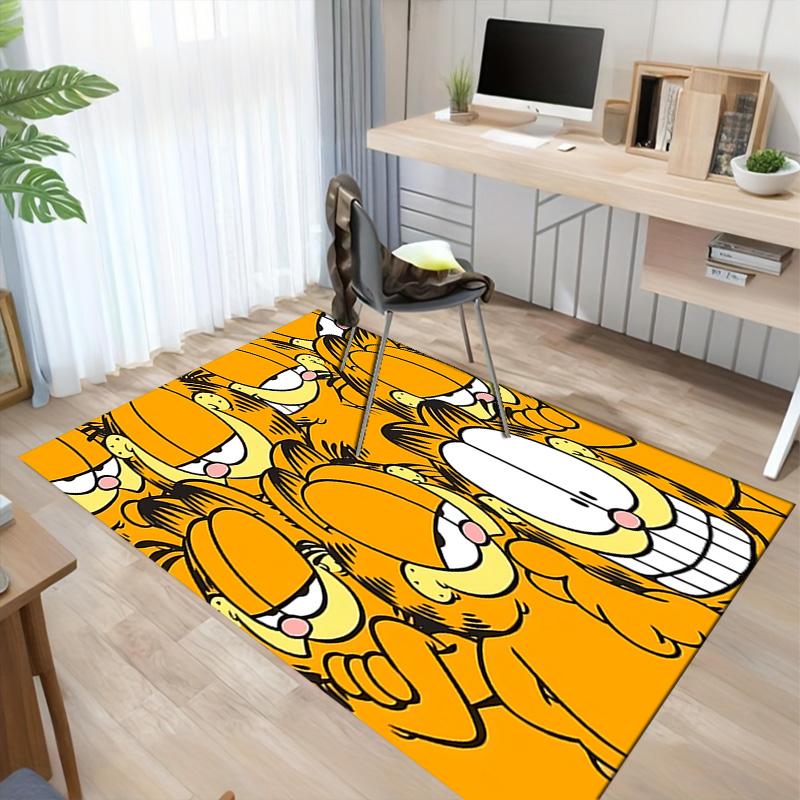 Garfield'S Many Faces Carpet For Playroom Bedroom Living Room Sofa Home Decorkids Game Area Rug Nonslip Floor Mat