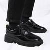 Black Men Casual Patent Leather Shoes Business Lace Up Comfort Office Work Shoes for Male Party Wedding Formal Dress Footwear