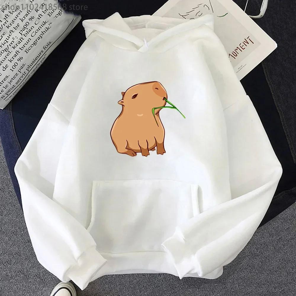 Lustiger Capybara-Print Hoodie Damen Kawaii Sweatshirt für Mädchen Unisex Mode Pullover Harajuku Grafik Kapuzenpullover Cartoon Oberteile