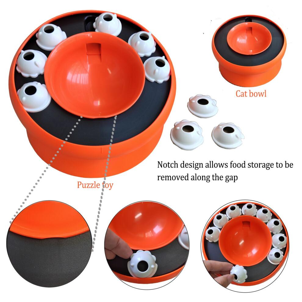 Smart Cat Puzzle Toy, Slow Feeder Bowl with Stand, Non-Slip Dog & Cat Food Dispenser, Compatible with Small Pets