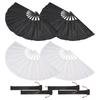 M-Modern-4 Pcs Large Folding Fan Silk Hand Fan Chinese Japanese Kung Fu Tai Chi Handheld Fan Folding Dancing Prop Craft Fan