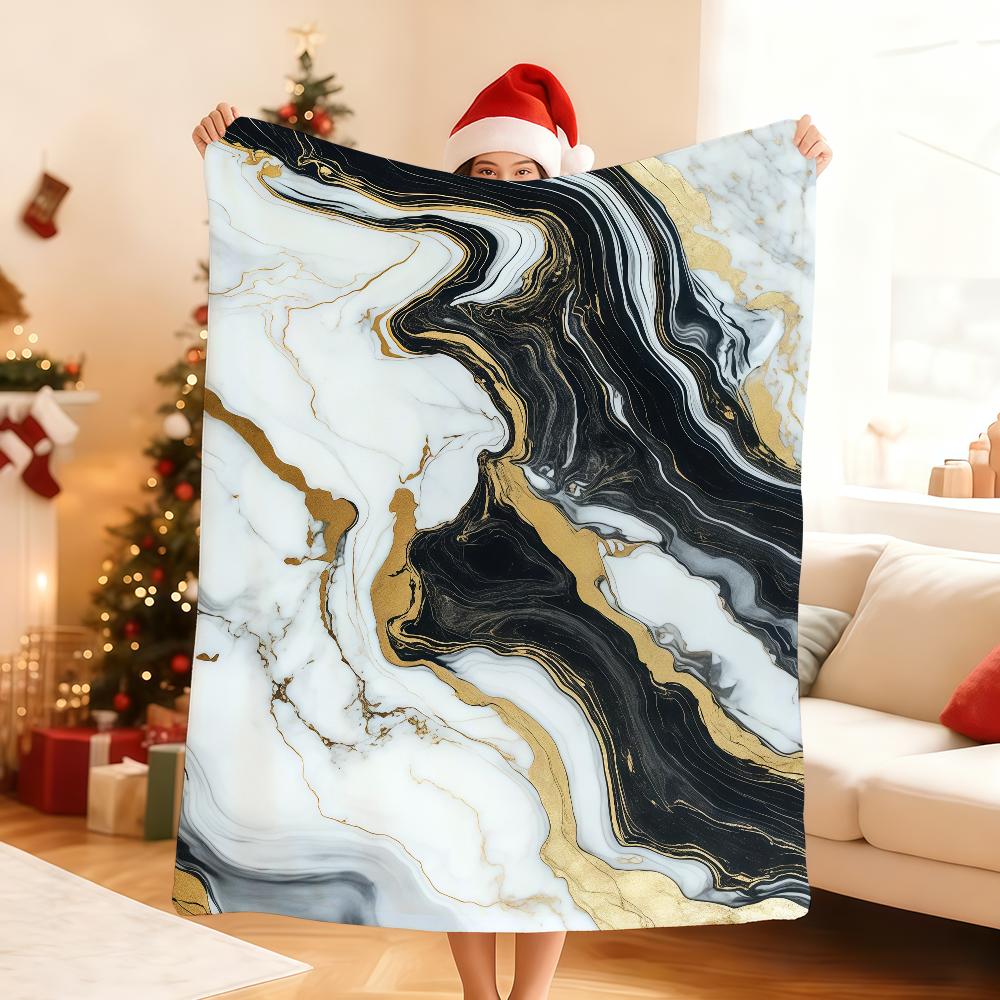 B-Black Marble Design Blanket Soft Throw Blanket for Home Bedroom Bed Sofa Picnic Travel Office Rest Cover Blanket Gift