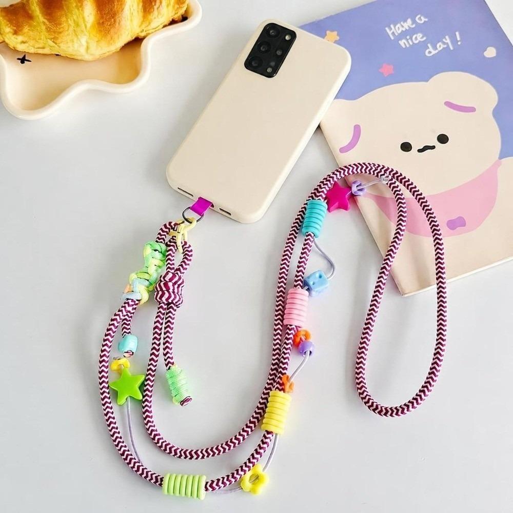Colorful Crossbody Key Chain Pendant Anti-Lost Long Hanging Rope For Mobile Phones and Card