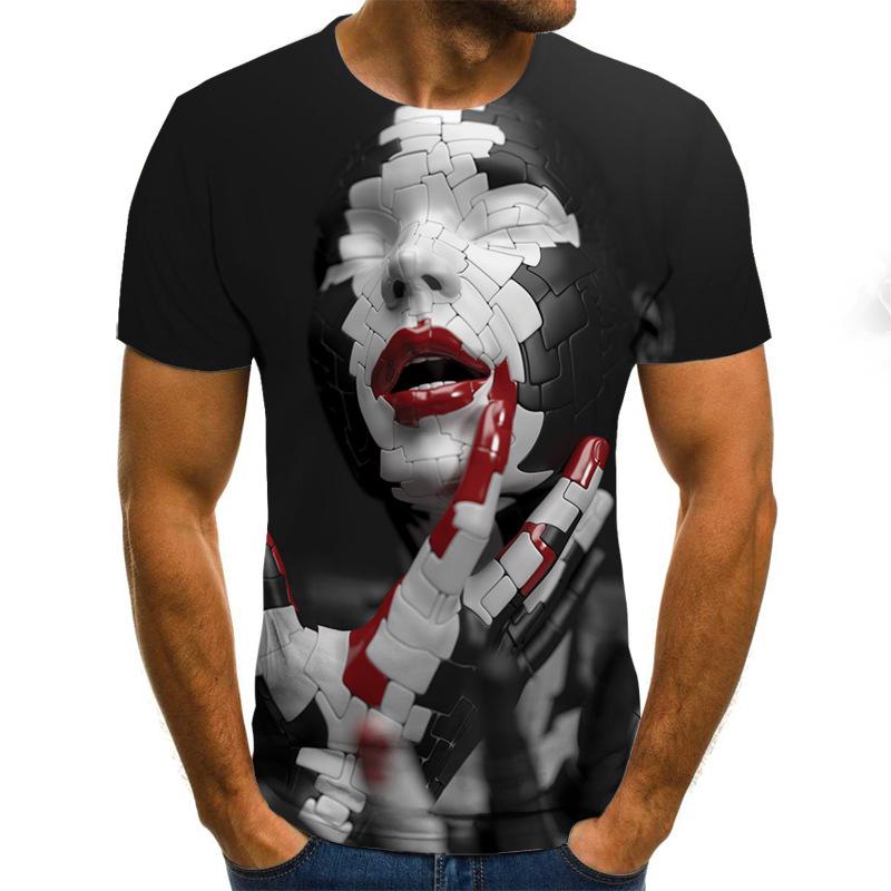 New Summer Tide Little Elder Sister Picture Men T-Shirts Casual 3D Print Tees Hip Hop Personality Round Neck Short Sleeve Tops