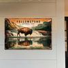 Vintage Metal Poster Bison American Retro Wall Art for Living Room