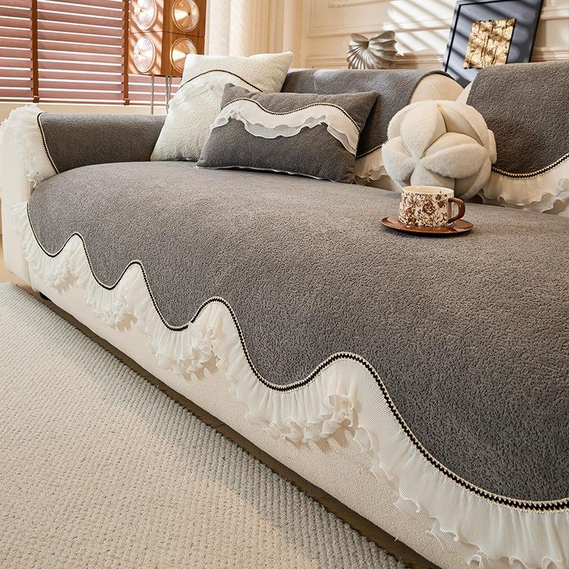 Four Season Universal Anti Slip Sofa Cushion Household Living Room Furniture Dust Cover French Style Sofa Towel Couch Blanket