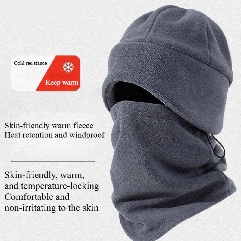 1PC Fleece Hat, Scarf Integrated, Men's and Women's Autumn and Winter Warm Neck Mask, Scarf, Windproof Cycling Cap