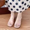Fashion French Simple Square Toe Thin Strap Block Heel Flip-flops for Women 2025 Summer New All-match Open-toe High Heels