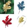23cm Gold Powder Xmas Tree Glitter Decorative Ornaments Leaves Root Branches X3UC