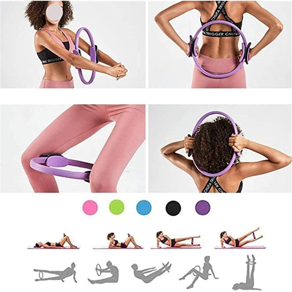 Pilatesringar Yoga Pilates Magisk Cirkel Pilates Ultra Fit Träningsmotstånds Fitness Toningring Träningspass Fitnesscirklar med Dubbla Handtag