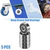 Motoforti 5 Pcs 606-2RS 6x17x6mm Double Rubber Sealed Single Row Deep Groove Ball Bearings Silver Tone