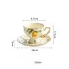 3pcs/set Vintage Coffee Cup Set,Tea Service - 2 Tea Cups, 1 Tea Pot,afternoon Tea, Lemon Butterfly Decorative CeramicTea Cups and Saucer for Home
