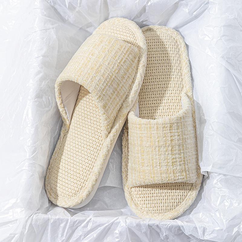 Leinenslipper Damen Frühling und Herbst vier Jahreszeiten Indoor Baumwolle und Leinen Zuhause Zuhause Zuhause rutschfest Sommer Herren Paar