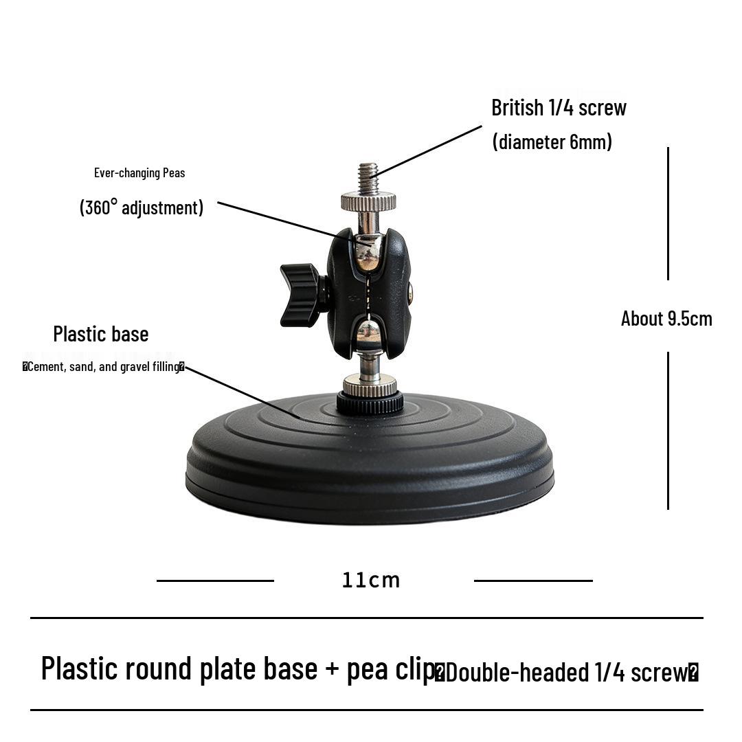

Weighted Desktop Overhead Shot Bracket: 360° Adjustable Lazy Holder with Pea Clip