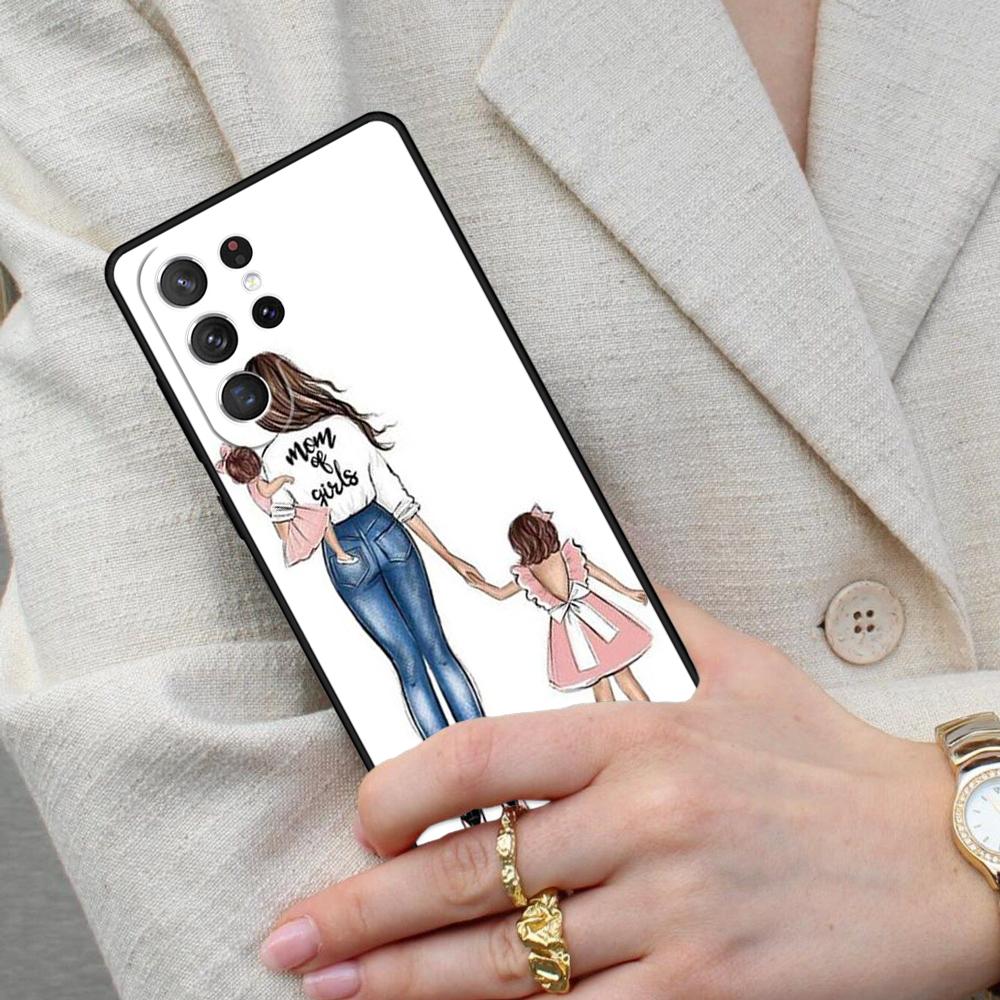 Mom and Daughter Cell Phone Case for Samsung Galaxy S26 Ultra S25 S24 S23 S22 S21 S20 Note10 Cover