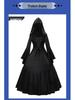 Halloween Gothic Medieval Vintage Women's Corset Dress with Bell Sleeves