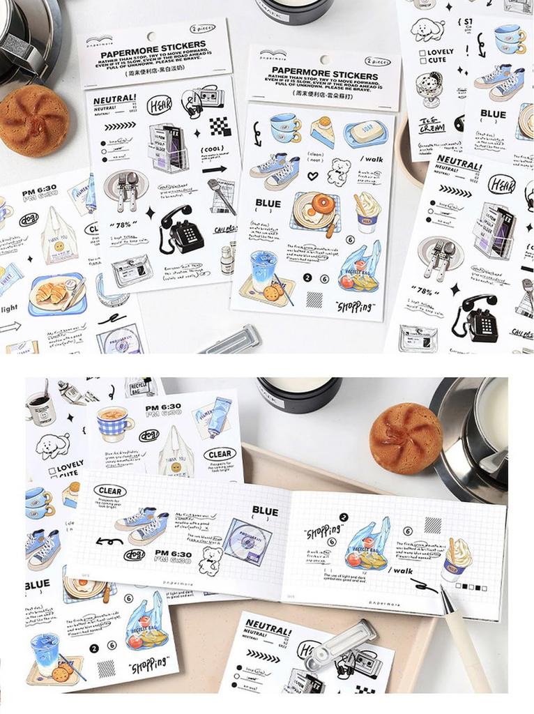 moin moin for convenience and everyday soft serve ice cream 2504sl357 stickers, 12-piece set, small, supermarkets, stores, items/stuffed toys, cream,
