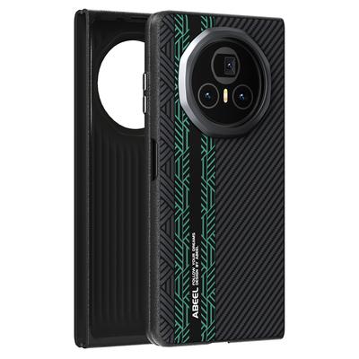 ABEEL For Honor Magic V3 5G Case PC+TPU+Aluminum Alloy+PU Leather Phone Cover Compatible with MagSafe