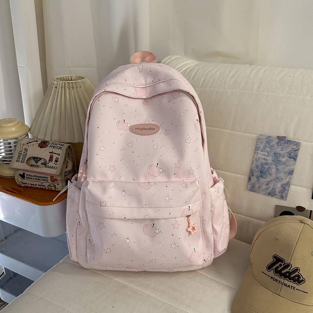 Schoolbag Cute Apple Star School Bag Japanese Junior High School Girls Large Capacity Backpack College Student Versatile Travel Backpack