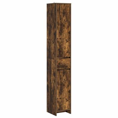 Bathroom Cabinet Smoked Oak 30 X 33 X 190 Cm