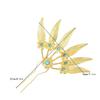 1PC Headwear Headdress Vintage Flower Rhinestone Hair Accessories Hairpin Ethnic Thai Hair Sticks Metal Leaves U-shaped