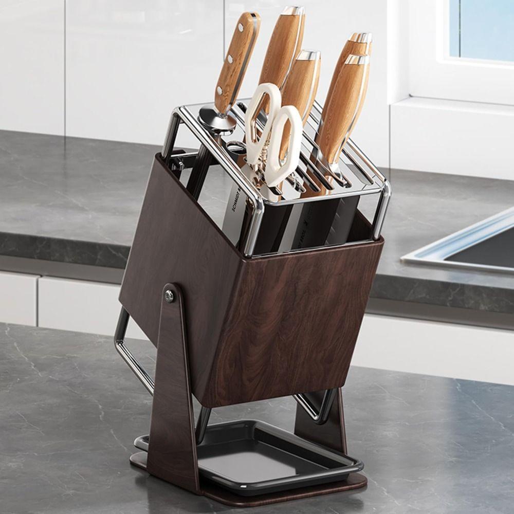 Stainless Steel Storage Rack 9 Slots Countertop Shelf High Quality Kitchen Storage Holder