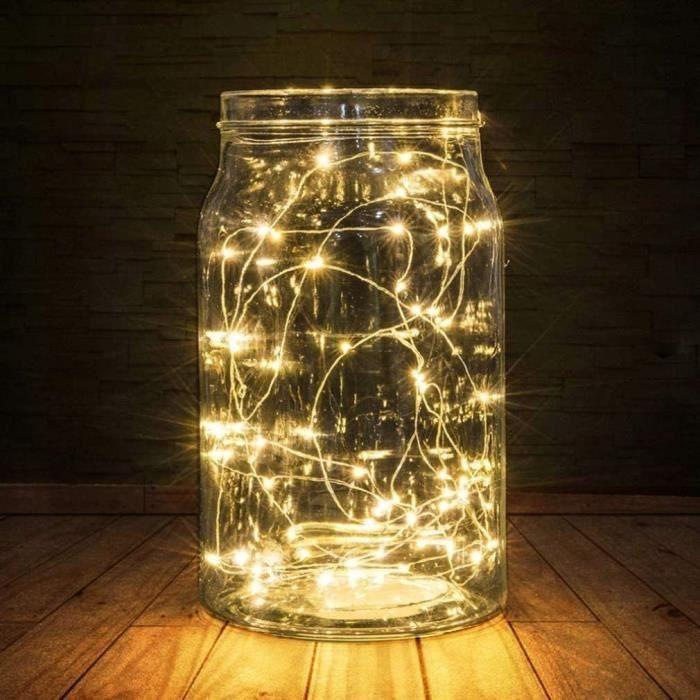 Guirlande Lumineuse - BXROIU - 50 LEDs - 5 Mètres - Pile - Fil d'argent - 2 Modes