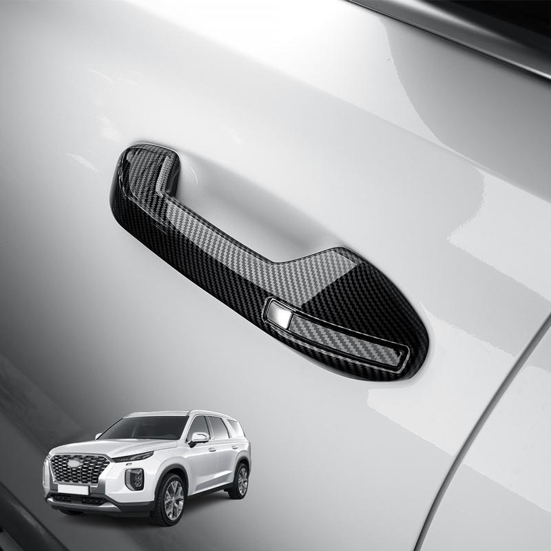 Car Carbon Fibre/Black Style ABS Touch/Button-Model Exterior Door Handle for Hyundai Palisade -2025 Left-Hand Exterior Trim