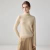 Women's High Neck Cashmere Sweater - Long Sleeve Wool Knit Solid Color Top for Autumn/Winter