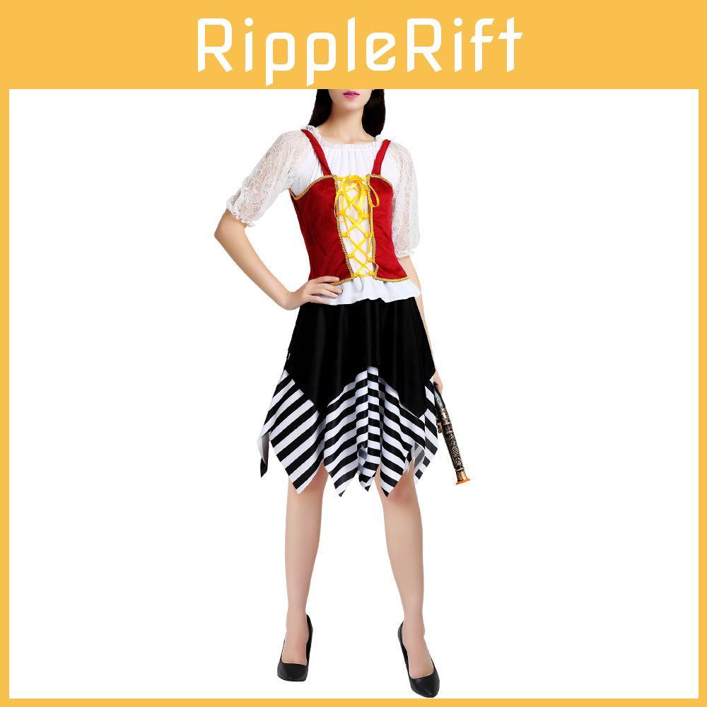 Exquisite Caribbean Pirate Theme Dress For Women Crafted From Durable Polyester For Cosplay