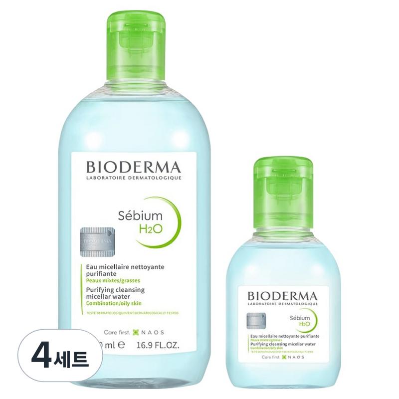 Bioderma Sebium H2O Cleansing Water 2-Type 500ml + 100ml Set, 4 Sets