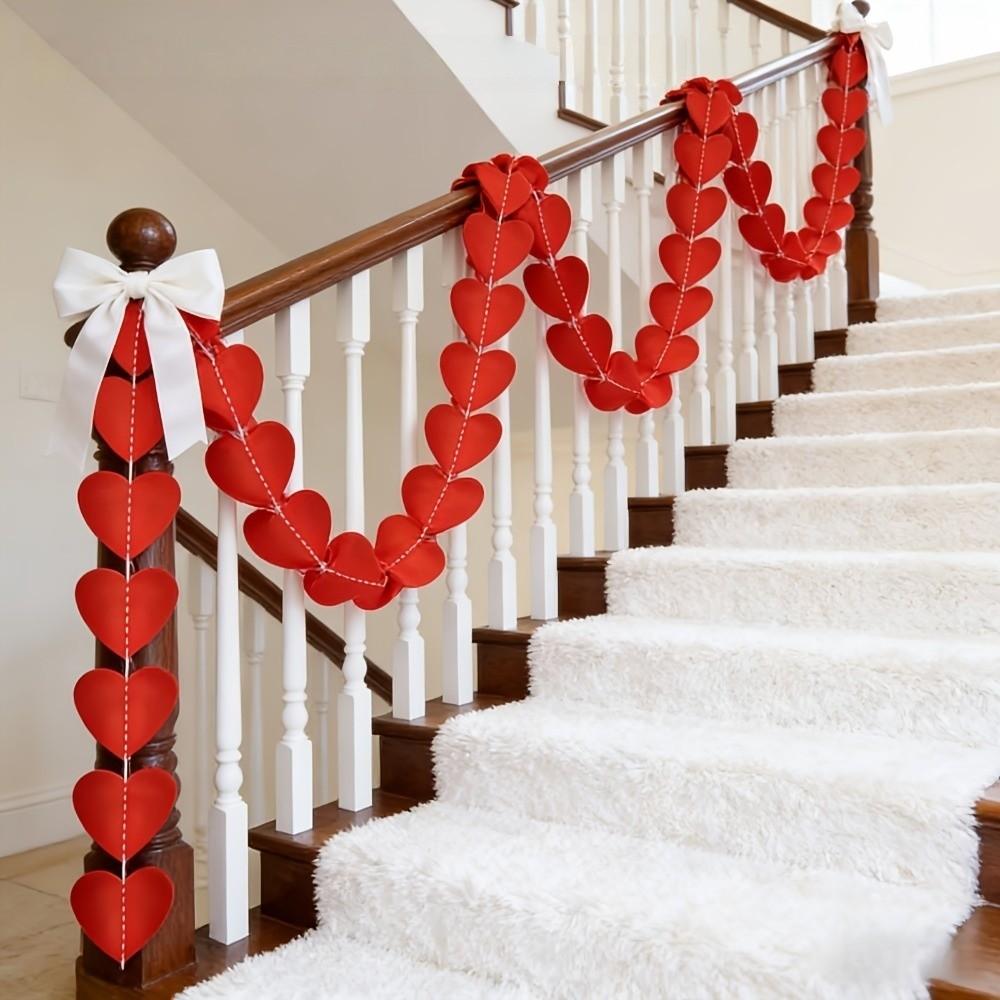 2m 6.5ft Heart String Romantic Valentines Day Decoration Hanging Love Streamer Birthday Party