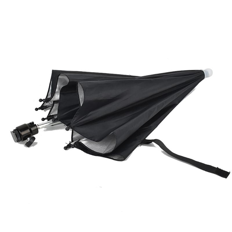 Ombrello per Fotocamera DSLR con Testa Sferica Regolabile Multi-angolo Parasole Protezione Pioggia Supporto Ombrello per Live Streaming