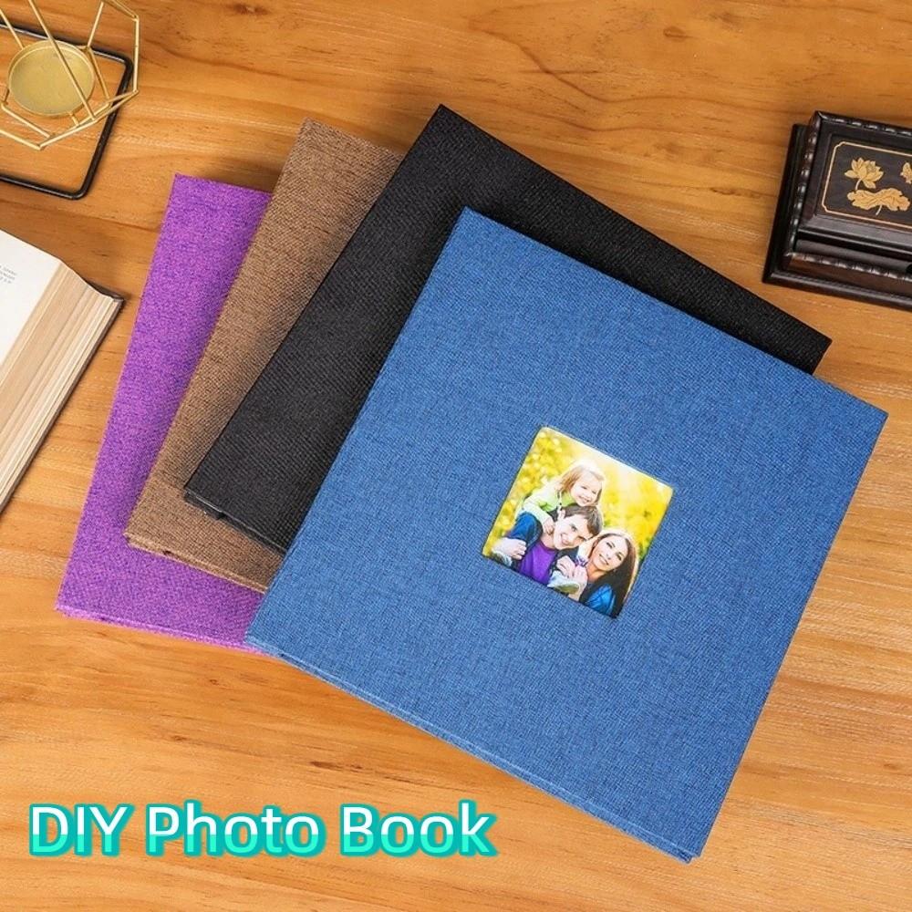 20 Sheets Self Adhesive Photo Album Linen Cover Memory Book DIY Photo Book Family Photos