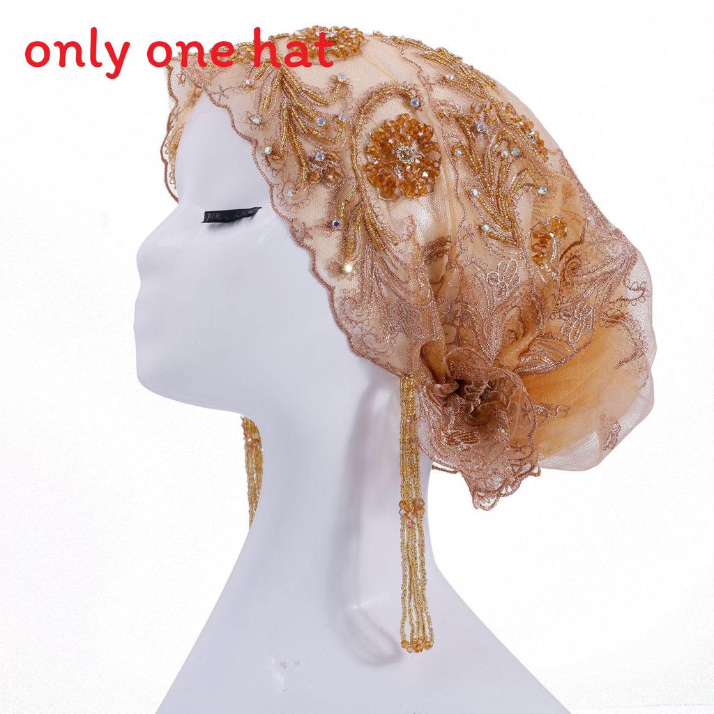 Silk Embroidered Fish Tail Cloche Hat With Tassels For Summer And Winter Wear