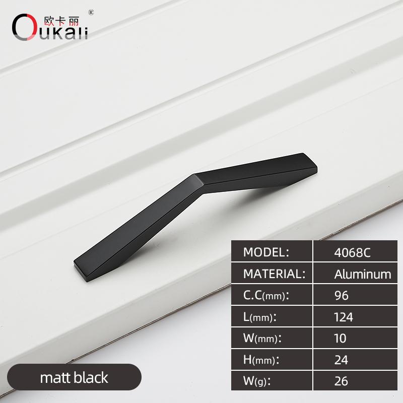 128mm Home Hotel Italian Aluminium Alloy Black Color Furniture Handles Drawer Kitchen Cabinet Bookcase Hardware Cabinet Pulls