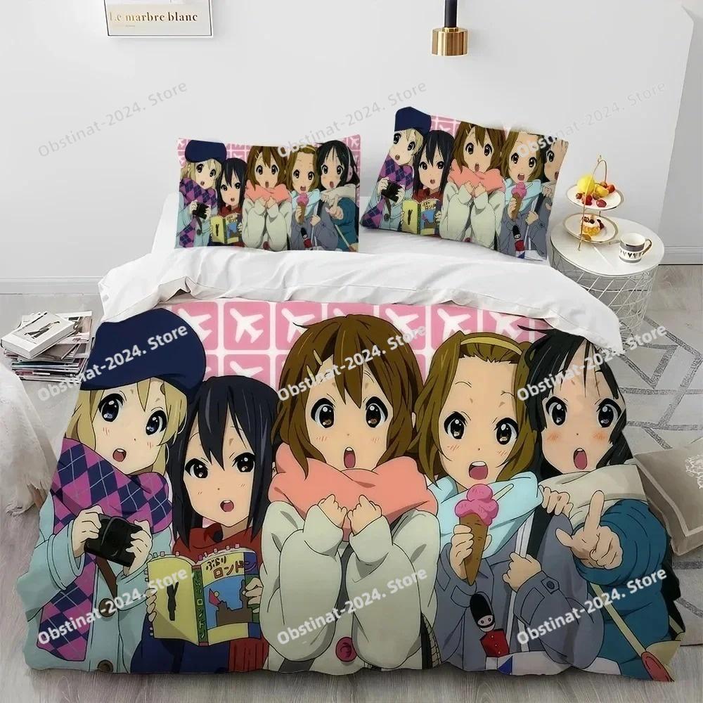 K-ON Kawaii Dívky Anime Ložní Set Chlapci Dívky Twin Queen King Size Povlak na Peřinu Povlak na Polštář Postel chlapci Dospělí Domácí Textil