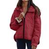 Women's Hooded Puffer Jacket Loose Fit Cotton Padding Solid Color Zip Up Long Sleeve Casual Commuter Outerwear For Fall Winter Daily Outfits