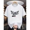 Heren T-shirt met een Gespierd Duivenontwerp, Vintage Dierenprint, Casual Top met Korte Mouwen, Trendy Shirt met Dierenprint, Losse Pasvorm